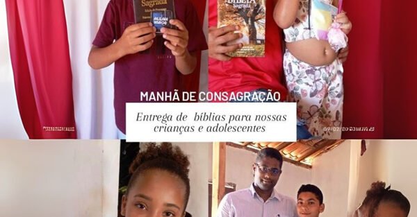 Evangelismo com crianças na congregação de Larga - Cruz e Graça