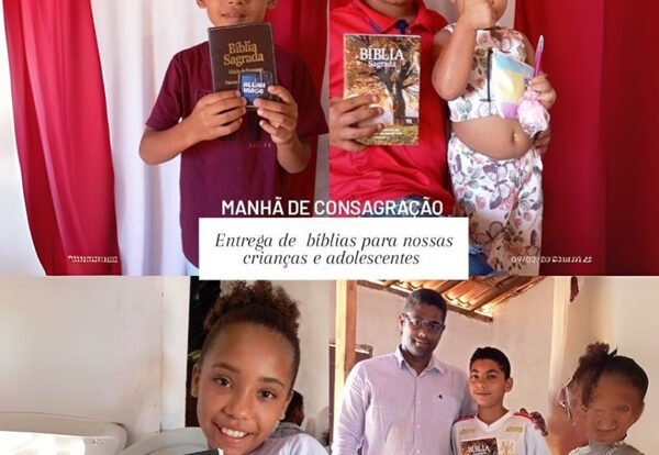 Evangelismo com crianças na congregação de Larga - Cruz e Graça