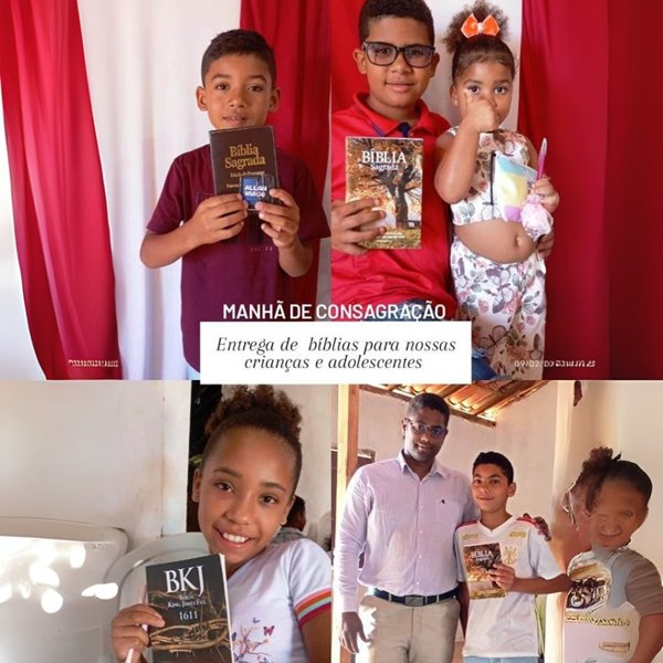 Evangelismo com crianças na congregação de Larga - Cruz e Graça